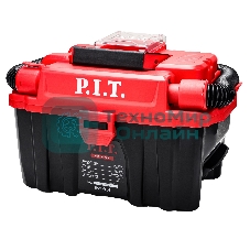 Строительный пылесос P.I.T. PVC20H-10A SOLO красный, питание от аккумулятора, 200 Вт, уборка сухая/влажная/выдув, пылесборник 10 л