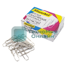 Скрепки Silwerhof 194041 никель 28мм (упаковка: 100 шт) картонная коробка