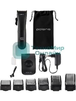 Машинка для стрижки Polaris PHC 2500 черный 3Вт (насадок в компл: 6шт)