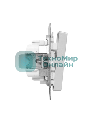 Механизм выключателя EKF UP1-SWA-24 Эпика двухклавишный, с подсветкой, алюминий