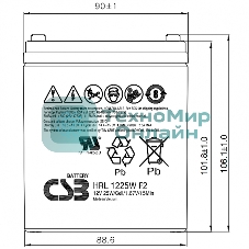 Батарея для ИБП CSB HRL 1225W (12V 6Ah) F2