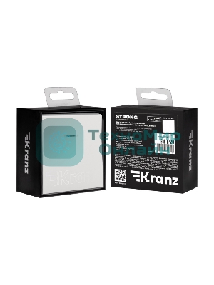 Выключатель Kranz STRONG 1 кл проходной (переключатель) с подсветкой 10А с/у жемчуг
