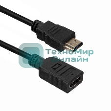 Кабель ACD-DHHF1-30B HDMI 1.4, Golden Plated,19m/19f, HDMI extension, черный, 3м