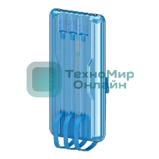 Портативный аккумулятор Maxvi PB10-11 10000 мАч blue 3A, встроенные кабели USB A/Type-C/Lightning