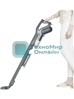 Пылесос вертикальный DEERMA Combo DX700S серый/черный, питание от сети, 210 Вт, уборка сухая, пылесборник 0.8 л