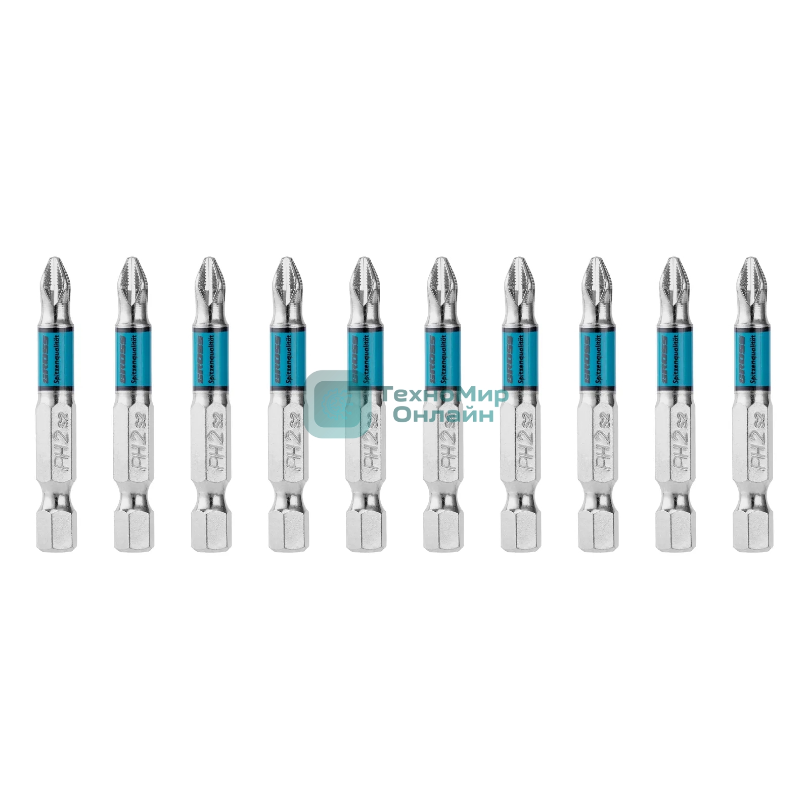 Бита PH2х50 мм, сталь S2, кругл., 10 шт. Gross
