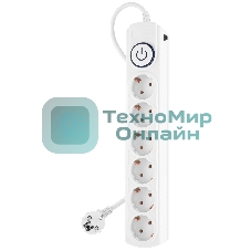 Сетевой фильтр Ippon BK-6-EU-3-10-W 3 м, 6 розеток, белый, коробка