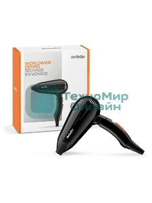 Фен BaByliss 5344E черный, 2000 Вт, компактный