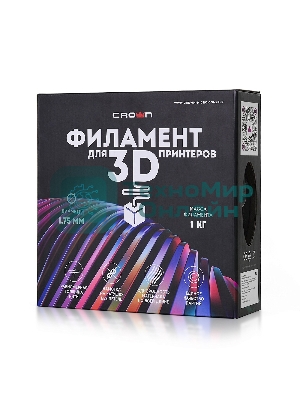 Филамент Crown Micro CM-FILPLAS005S PLA Silk 1.75 1кг серебряный