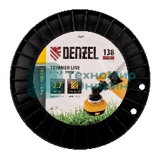 Леска для триммера Denzel квадрат, 2,7м х 138м, на DIN катушке FLEX CORD