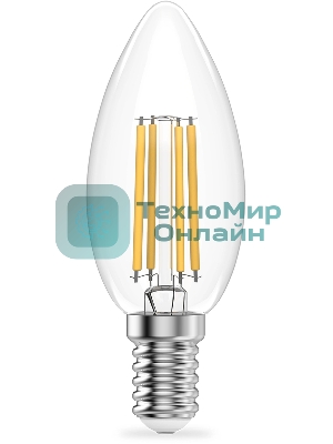 Лампа светодиодная филаментная Gauss Filament 8Вт цок.: E14 свеча св. свеч. бел. нейт. (упак.: 10 шт)