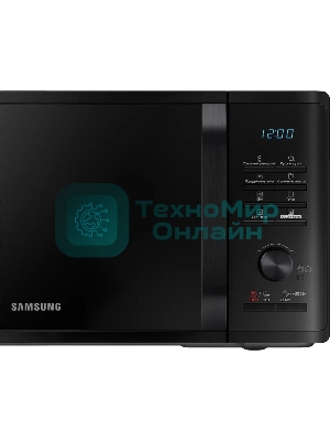 Микроволновая печь Samsung MG23K3515AK/BW черный, 23 л, 800 Вт, переключатели - кнопки, поворотный механизм