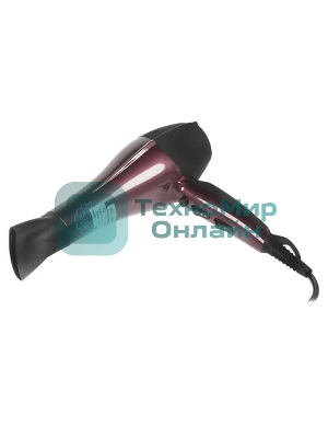 Фен Delta DL-0937 черный/бордовый, 2000 Вт, ионизация