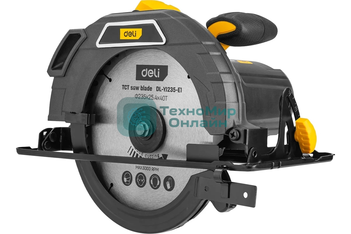 Циркулярная пила Deli DL-YJ235-E1 (2200Вт, 4200об/мин, диаметр диска 235мм)