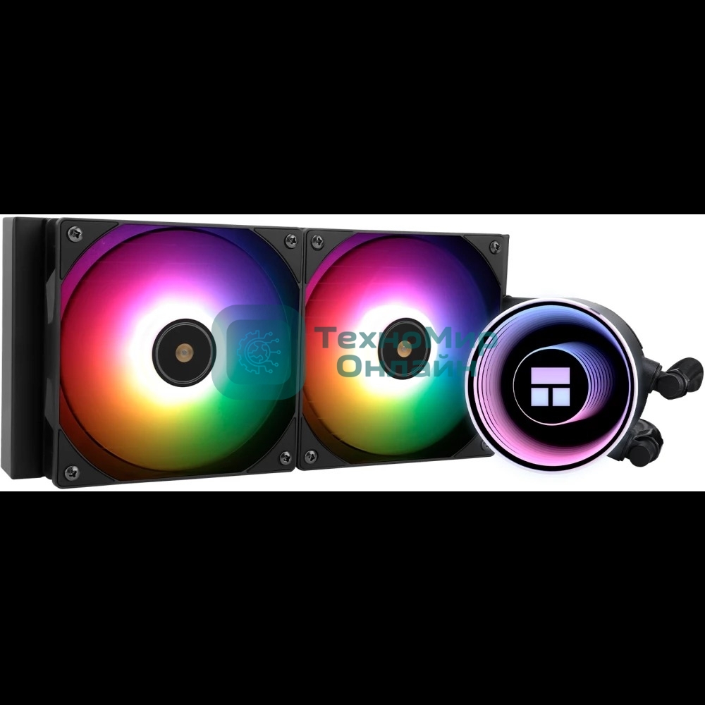Водяное охлаждение для процессора Thermalright Frozen Notte 240 черный ARGB V2 (240мм, Black, ARGB/ Fans: 2x120мм, 72.37CFM, 27.7dBA, 2000RPM/ Pump height 54мм, 28dBA, 5300RPM, Rad thickness 27мм/ S: 1200, 1700, 1851, 2011, 2066, 115X, AM2, AM2+, AM3, AM3+, AM4, AM5, FM1, FM2, FM2+)