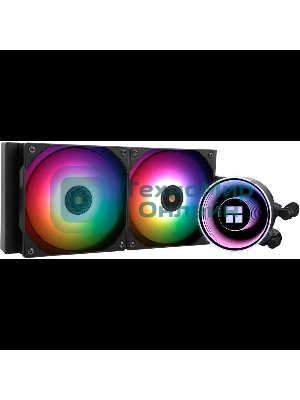 Водяное охлаждение для процессора Thermalright Frozen Notte 240 черный ARGB V2 (240мм, Black, ARGB/ Fans: 2x120мм, 72.37CFM, 27.7dBA, 2000RPM/ Pump height 54мм, 28dBA, 5300RPM, Rad thickness 27мм/ S: 1200, 1700, 1851, 2011, 2066, 115X, AM2, AM2+, AM3, AM3+, AM4, AM5, FM1, FM2, FM2+)