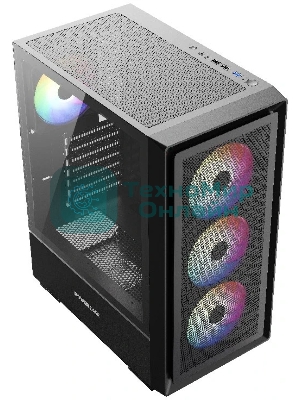 Компьютерный корпус Powercase Mistral AY4B ARGb, Tempered Glass, 4x 120мм ARGb Fans, черный, ATX (CMAYB-A4)