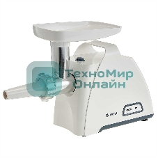 Мясорубка электрическая DELTA DL-6104M белый, 2000 Вт, 1.8 кг/мин, реверс, защита от перегрузки, насадки - 5