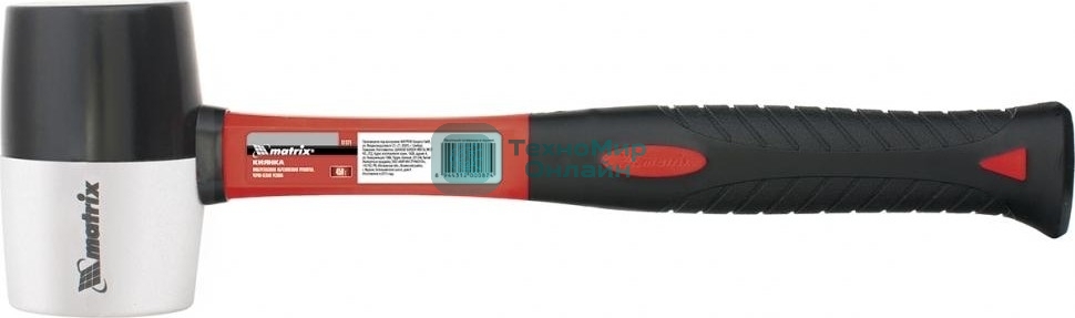 Киянка Matrix 11170 резиновая, 225 г, чернобелая резина, фибергласовая рукоятка