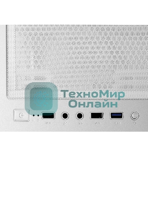 Компьютерный корпус Ginzzu GL 185 белый боковая дверца закаленное стекло на петлях на магнитах