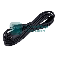 Кабель-удлинитель аудио Cablexpert CCA-423-2M-N, Jack 3.5(M)/Jack 3.5(F), 2м, черный, пакет
