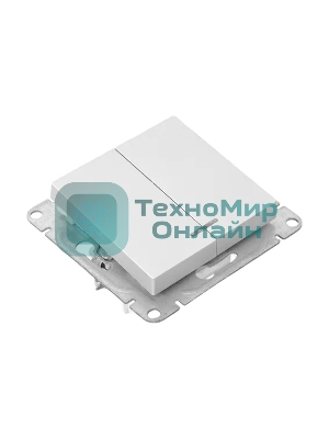 Механизм выключателя EKF UP1-SWA-24 Эпика двухклавишный, с подсветкой, алюминий