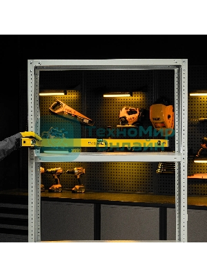 Уровень алюминиевый Denzel, магнит., фрезерованный, 3 глазка (1 зеркал.), 0,5 мм/м, 1200 мм