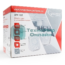 Акустическая система 2.0 Gembird SPK-100-W, белый, 6 Вт, регулятор громкости, USB-питание