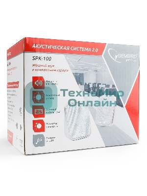 Акустическая система 2.0 Gembird SPK-100-W, белый, 6 Вт, регулятор громкости, USB-питание