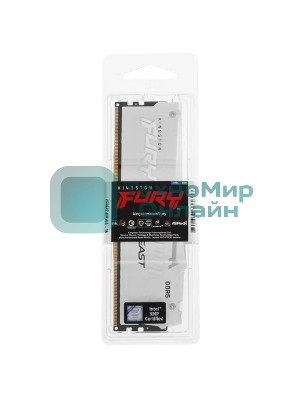 Оперативная память Kingston Fury Beast, DDR5, 16Gb (1x16Gb), 5600MHz, CL40, DIMM, радиатор, RGB, белый