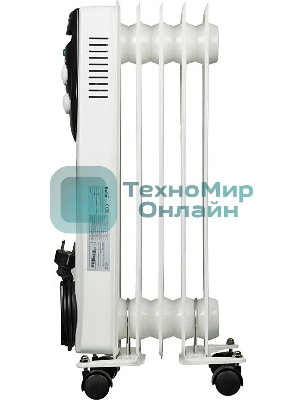 Обогреватель масляный Ballu Classic BOH/CL-05WRN (5 секций), белый, 1000 Вт, 15 м2, термостат