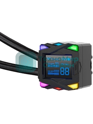 Система жидкостного охлаждения Thermaltake LA360-S ARGB Soc-AM5/AM4/1200/1700/1851 черный 4-pin 38.35dB Al+Cu LCD 360W Ret (CL-W462-PL12SW-A)
