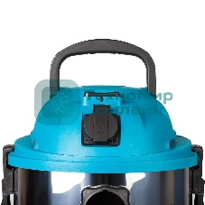 Строительный пылесос Bort BSS-1015 голубой/серебристый, 285/1250 Вт, уборка сухая/влажная, пылесборник контейнер, 15 л