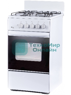 Плита газовая Лада Nova RG 24043 белый, конфорок 4 шт, духовка 50 л, 50 см x 85 см x 60 см