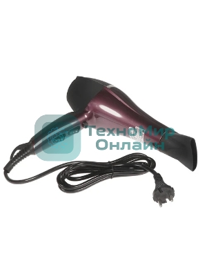 Фен Delta DL-0937 черный/бордовый, 2000 Вт, ионизация