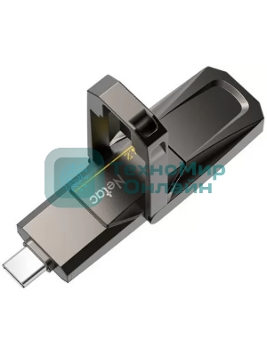 Флешка USB Netac US5 (NT03US5C-256G-32TA), 256Gb, USB 3.2/TypeC, R/W/ 550/500, черный
