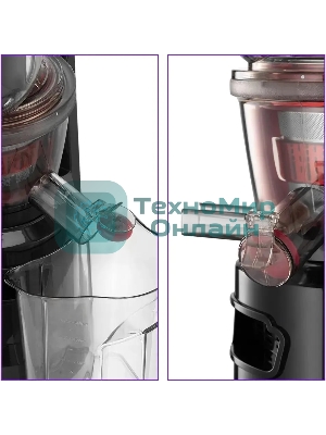 Соковыжималка Kitfort КТ-1162 чёрный, шнековая вертикальная, 150 Вт, 1000 мл, электронное, реверс