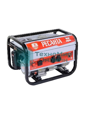 Электрогенератор бензиновый Ресанта БГ 3000 Р, 2.5 кВт, 66 дБ, 40 кг