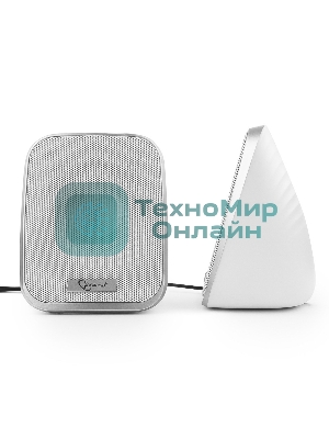 Акустическая система 2.0 Gembird SPK-100-W, белый, 6 Вт, регулятор громкости, USB-питание