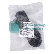 Кабель-разветвитель аудио Cablexpert CCA-415-5M-N, Jack 3.5(M) 3pin/2xJack 3.5(F), 5м, черный, пакет