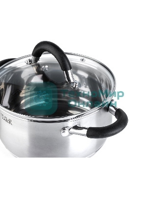 Кастрюля TalleR TR-11044 Шелборн с крышкой, 16,5 см, 2,2 л, нержавеющая сталь 18/10
