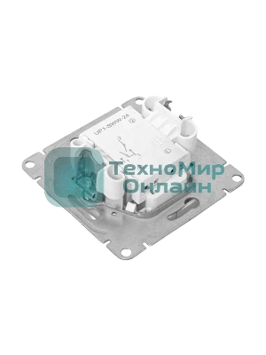 Механизм выключателя EKF UP1-SWA-24 Эпика двухклавишный, с подсветкой, алюминий