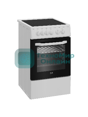 Плита электрическая Beko FFSS57001W белый, конфорок 4 шт, духовка 60 л, 50 см x 85 см x 60 см