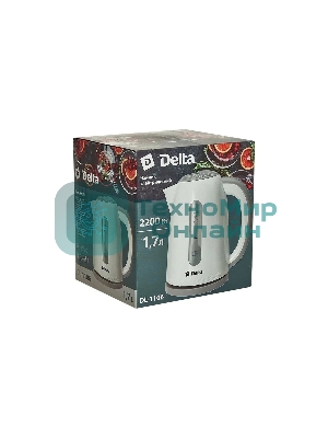 Чайник электрический Delta DL-1106 белый с серым