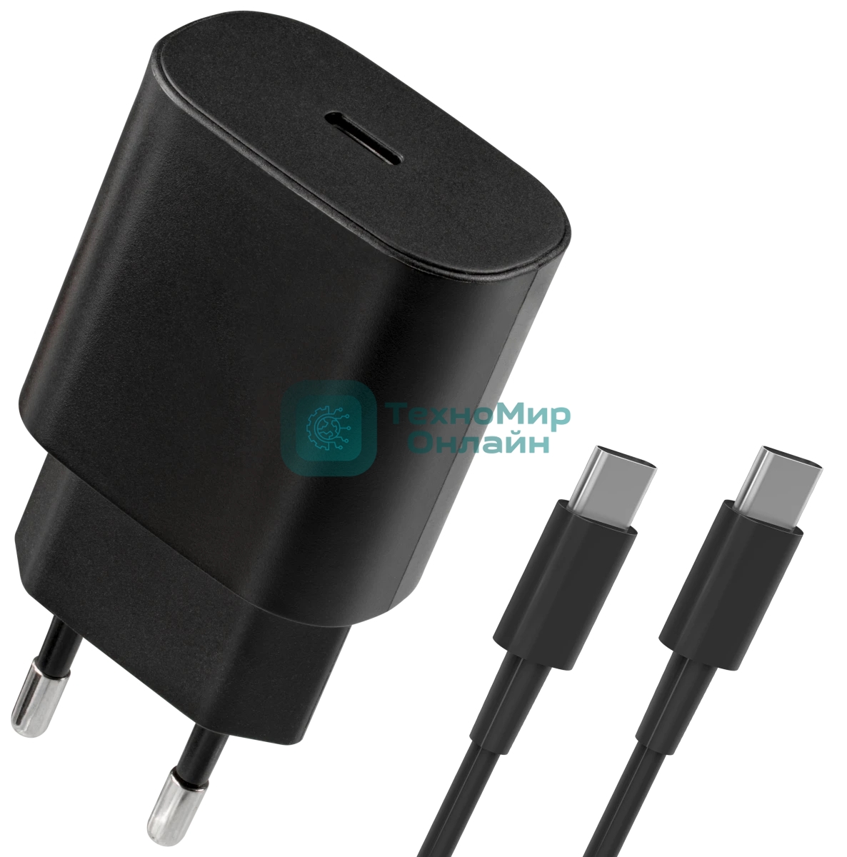 Сетевое зарядное устройство Defender UPA-125 25W,USB C,кабель Type-C,черный