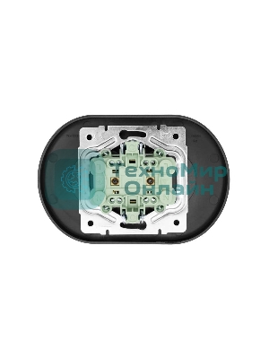 Розетка 2-м LEZARD СП OSEN без заземл. ПБТ, круглая, механизм, черный бархат 744-4200-128B