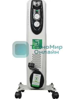 Обогреватель масляный Ballu Classic BOH/CL-05WRN (5 секций), белый, 1000 Вт, 15 м2, термостат