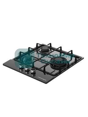 Варочная поверхность Kuppersberg, газ, High-Tech, 45 см, автоматический электроподжиг, газ-контроль, SABAF конфорки, чугунные решетки, WOK конфорка, цвет черный, цвет фурнитуры черный