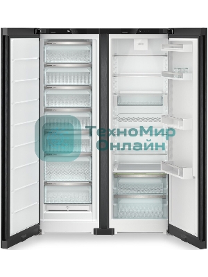 Холодильник Liebherr Комбинация XRFbd 5220-22 001 (SFNbdd 5227-22 001 + SRbdd 5220-22 001) черный двухкамерный 398/271л морозилка сбоку, No Frost, Side by Side