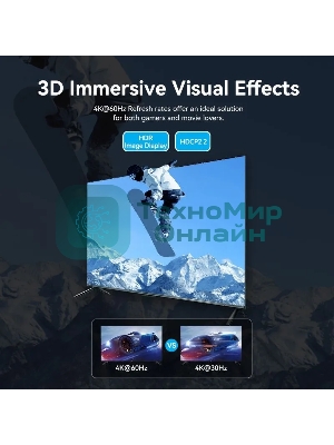 Переключатель (switch) 3x1 Vention HDMI v2.0